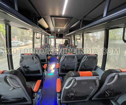 new 16 seater imported mini coach with toilet washroom hire in delhi india
