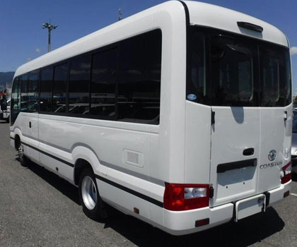 toyota coaster luxury mini coach hire in delhi